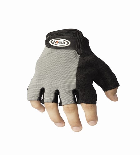 GUANTES MOTOCROSS MAX MEDIO DEDO GRIS (TIPO BICI) TALLE XL [MVCVGR/XL]